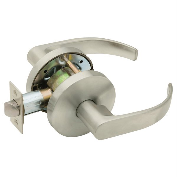 Falcon Grade 2 Communicating/Exit Cylindrical Lock, Non-Keyed, Quantum Lever, Standard Rose, Satin Nickel W161D Q 619